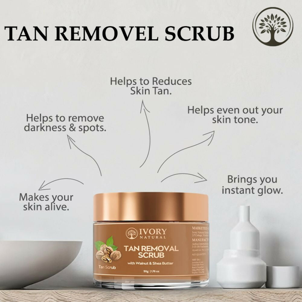Ivory Natural Tan Scrub , Reduce Tan, Restores Radiant Skin Glow | Grocsy