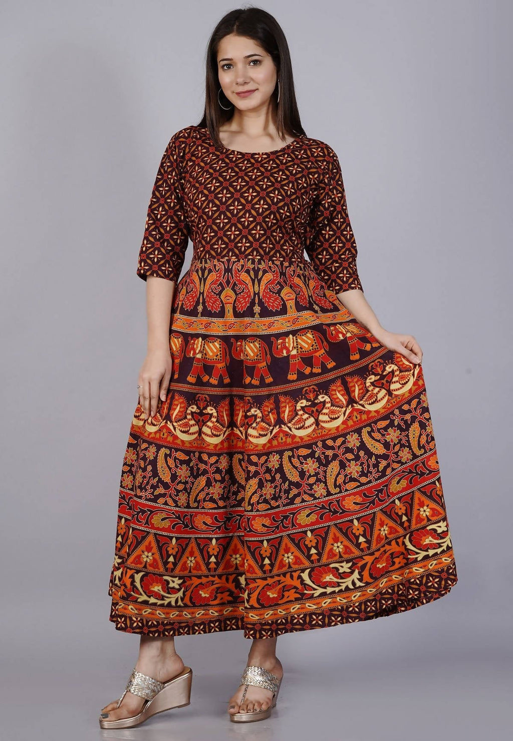 Vamika Multicolor Cotton Printed Party/Casual Wear Kurti (GAM17K) | Grocsy