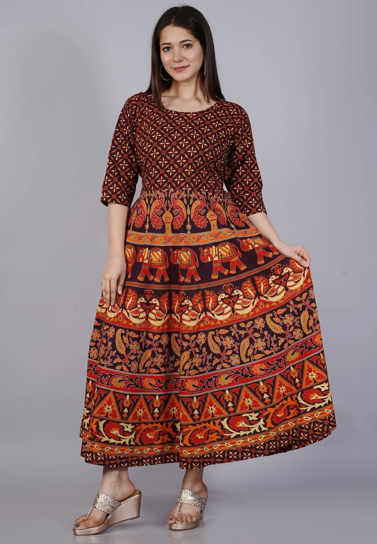 Vamika Multicolor Cotton Printed Party/Casual Wear Kurti (GAM17K) | Grocsy