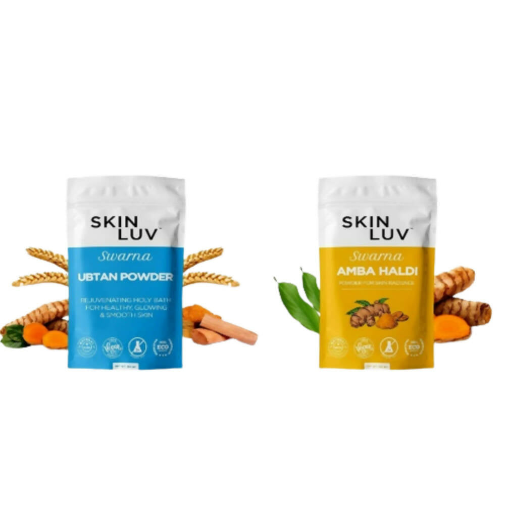 SkinLuv Swarna Ubtan Powder And Amba Haldi Powder Combo For Glowing Skin | Grocsy