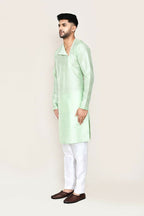 Joban Fashion Green Colored Art Silk Fabric Kurta With Straight Fit Pant | Grocsy