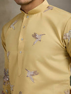 Vastranavya Yellow Exclusive Festival Wear Viscose Silk Thread & Sequence Embroidered Work Kurta | Grocsy