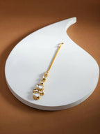 Gold-Polished White Kundan-Studded Maangtikka - Ruby Raang | Grocsy