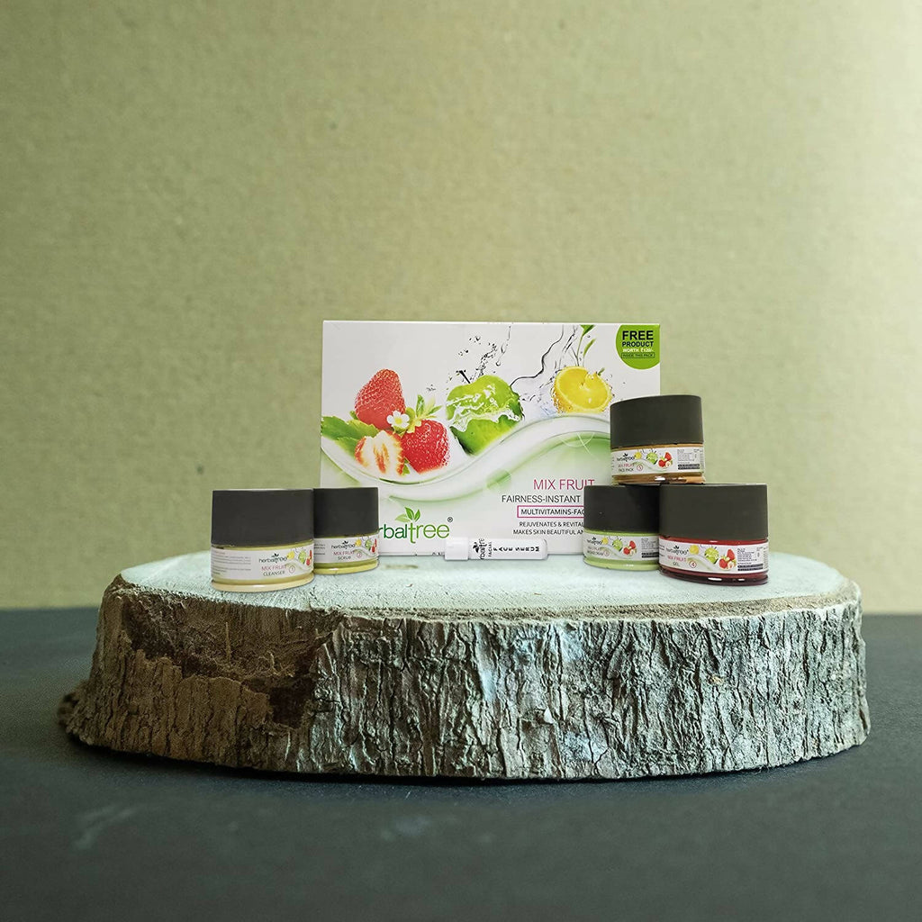 Herbal Tree Mix Fruit Facial Kit for Rejuvenating, Brightening & Glowing Skin | Grocsy