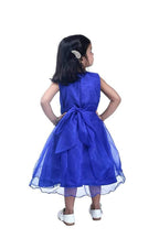 Asmaani Baby Girl's Blue Color Satin Knee Length Frock (AS-DRESS-22143) | Grocsy
