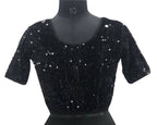 Vamika Black Velvet Sequence Blouse | Grocsy