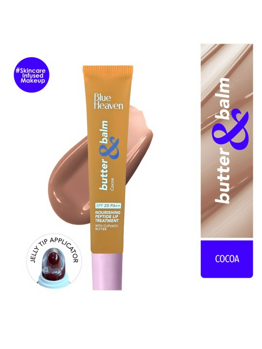 Blue Heaven Butter & Balm Peptide Infused Tinted Lip Balm with SPF20 PA++ - Cocoa | Grocsy