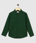 Manet Boys Full Sleeves Solid Shirt - Green | Grocsy