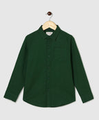 Manet Boys Full Sleeves Solid Shirt - Green | Grocsy