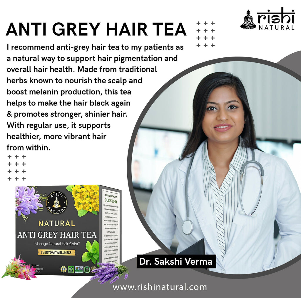Rishi Natural Anti Grey Hair Herbal Tea | Grocsy