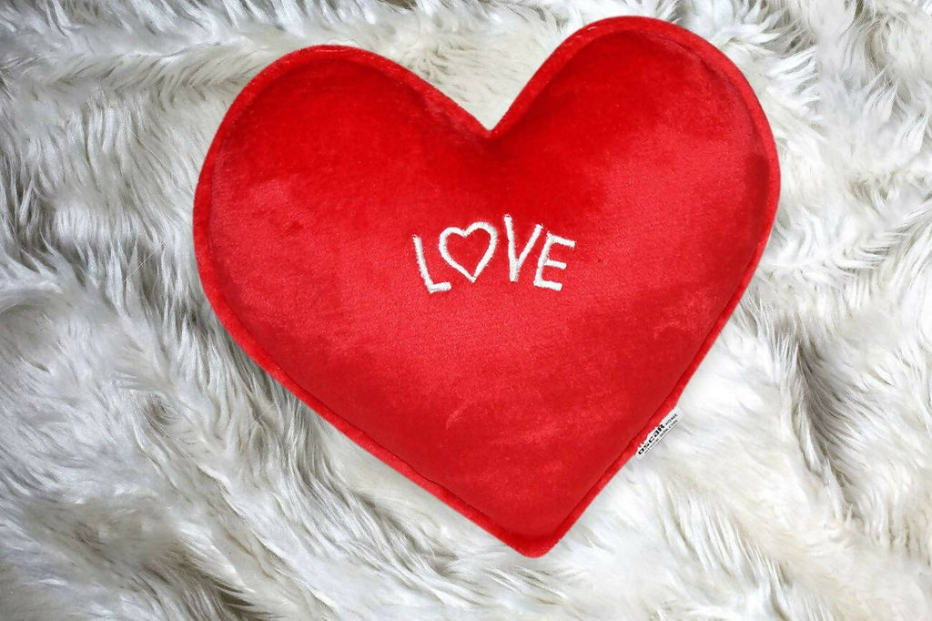 Oscar Home Soft Love Heart Shape Soft Cushion Pillow Toy (Red Color) | Grocsy