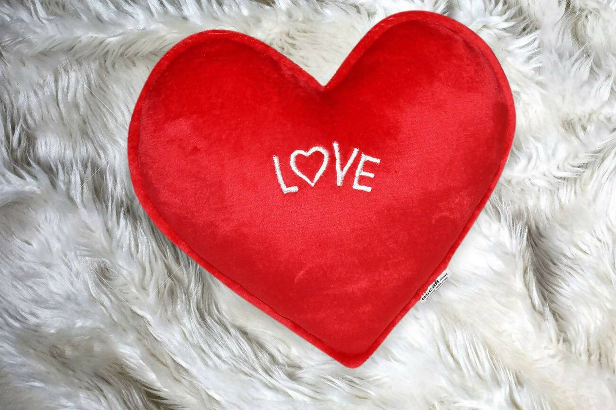 Oscar Home Soft Love Heart Shape Soft Cushion Pillow Toy (Red Color) | Grocsy