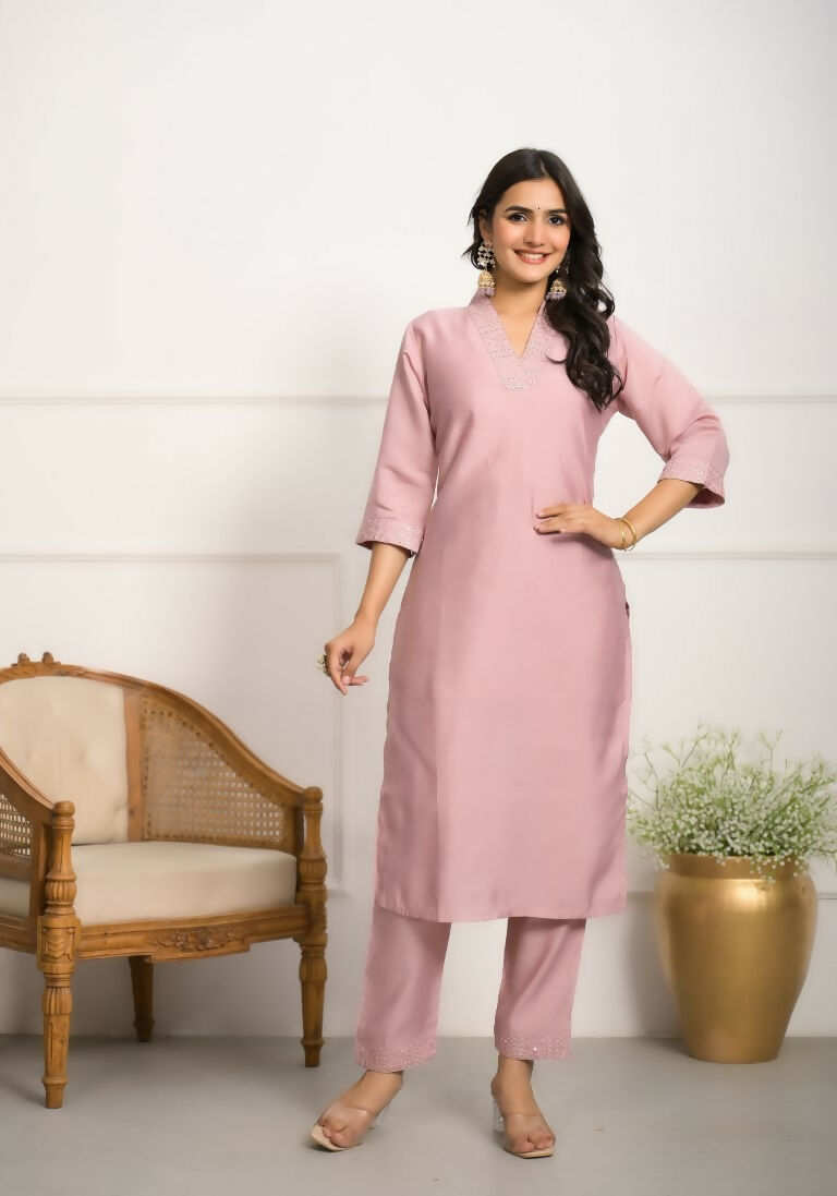 Festive Wear Ethnic Peach Viscose chanderi Stitched Suit With Dupatta - Nisha | Grocsy