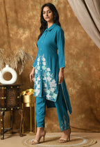 Joban Fashion Blue Cotton Rayon Kurta Set | Grocsy