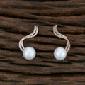 Joban Fashion Women Brass Golden White Ad Earrings | Grocsy