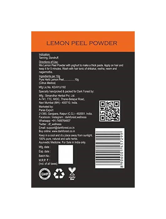 Dark Forest Lemon Peel Powder | Grocsy