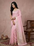 Shree Shyam Fashion Light Pink Cotton Saree | Grocsy