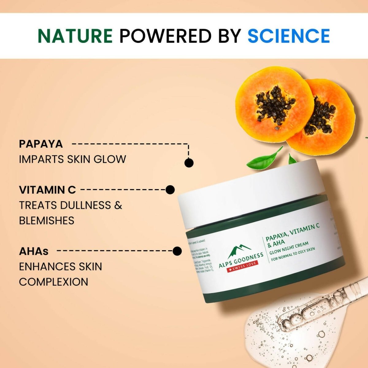 Alps Goodness Papaya, Vitamin C and AHAs Glow Night Cream | Grocsy