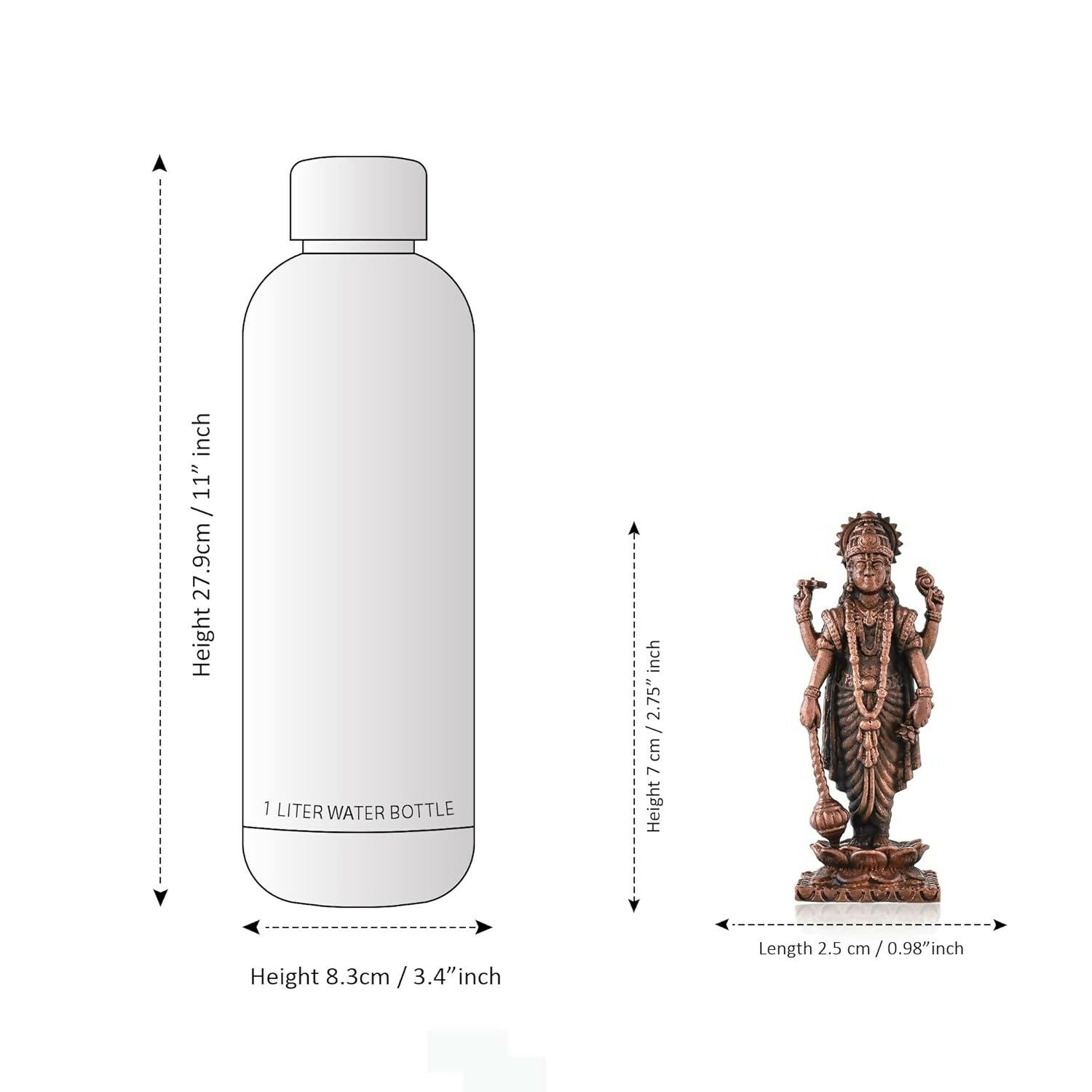 Craftvatika Copper Vishnu Idol | Grocsy