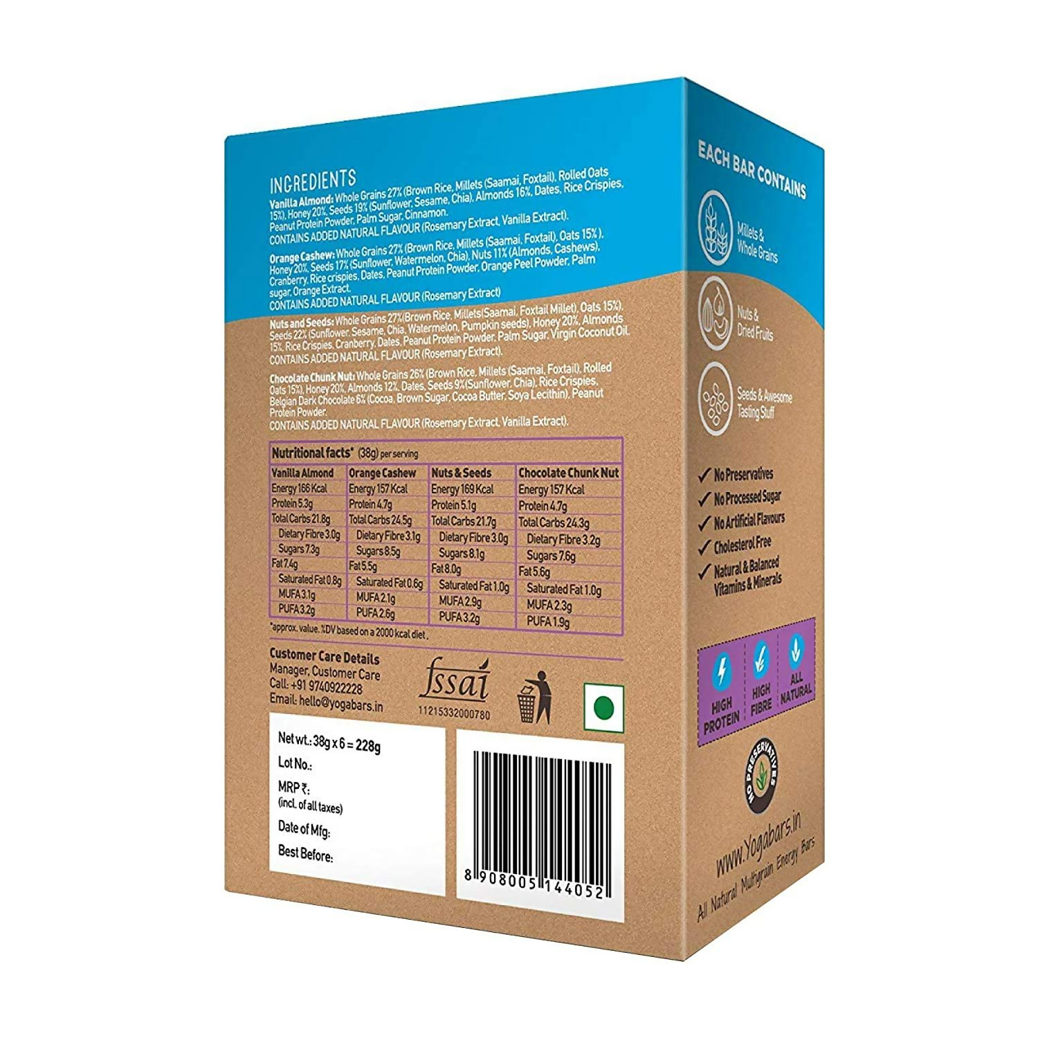 Yoga Bar Multigrain Energy Snack Bars - Dark Chocolate Flavour Premium Super Oats Combo | Grocsy