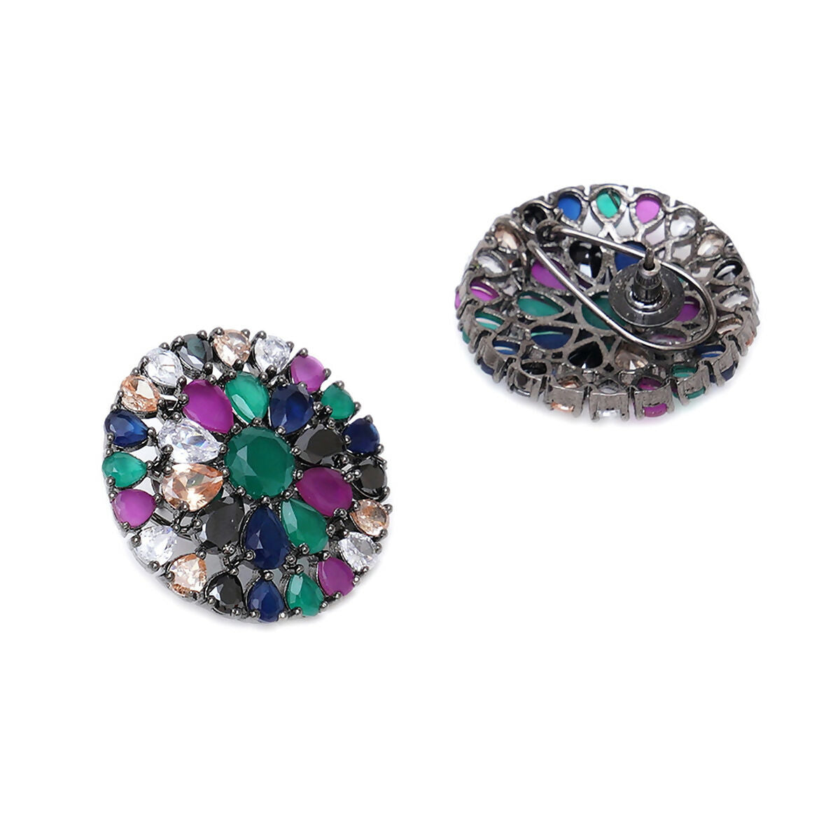 Multi Oversized Studs- Ruby Raang | Grocsy