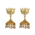 Joban Fashion Women Matte Gold Brass Jhumka | Grocsy
