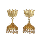 Joban Fashion Women Matte Gold Brass Jhumka | Grocsy