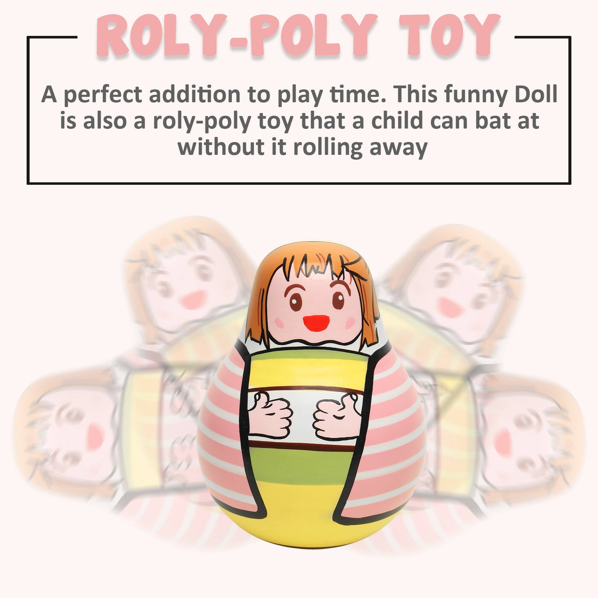Matoyi Wobbly Doll & Pink Rabbit Pull Along & Maraca Rattle For Kids | Grocsy