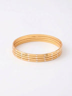 NVR Women Set of 4 Gold Plated Handcrafted CZ Studded Bangle | Grocsy