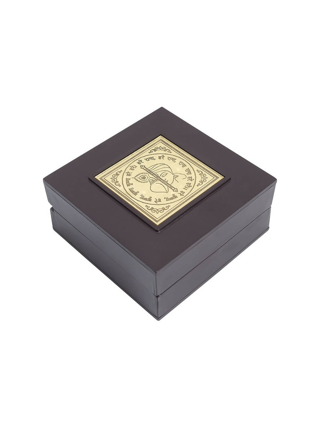 Golden Peacock Black 24 Ct Gold Polished Radha Krishna Wooden Prayer Box | Grocsy