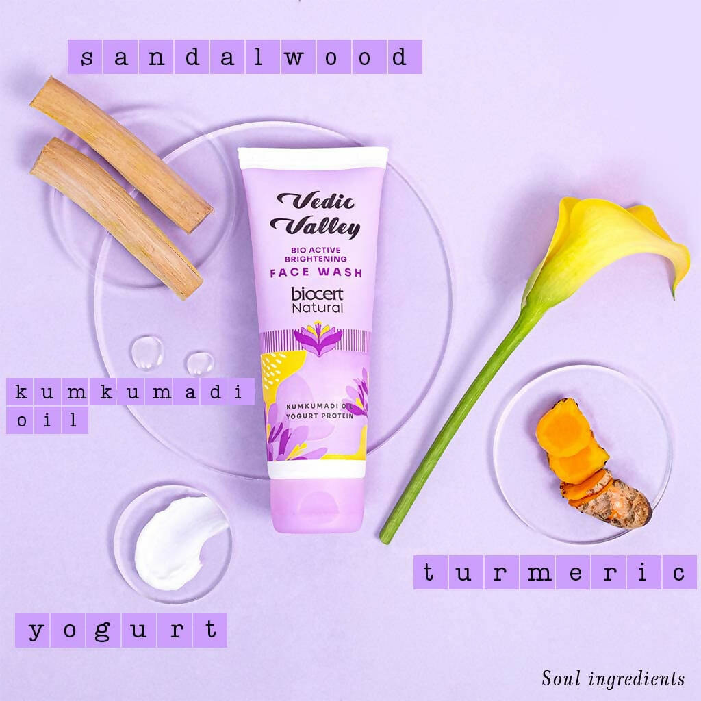Vedic Valley Face Wash Bio Brightening With Kumkumadi Oil & Yogurt Protein | Grocsy