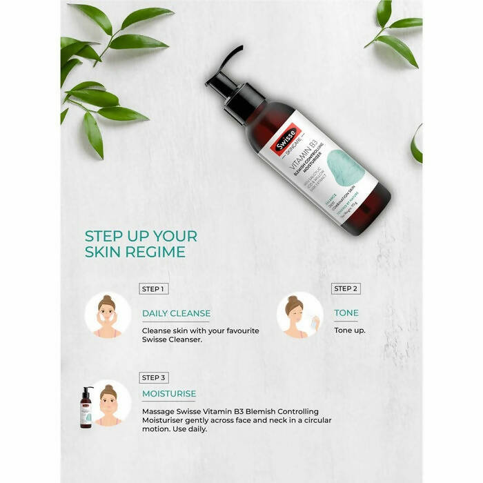Swisse Skincare Vit B3 Blemish Moisturiser With Green Tea & Willow Bark Extract | Grocsy