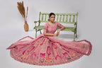 Kesar Fab Pink Silk Embroidered Lehenga | Grocsy