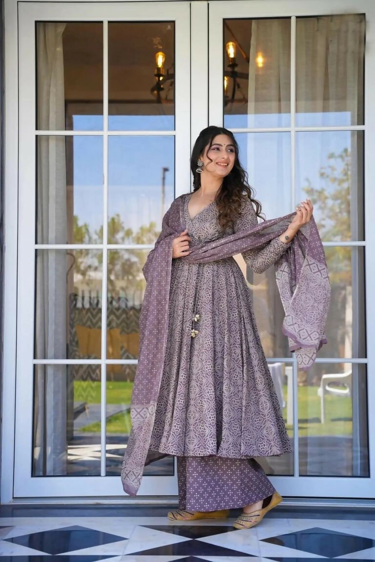 Aayaa Designer Printed Cotton Silk Suit - Multi Color | Grocsy