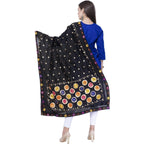 A R Silk Black Color Multi rasgulla Silk Dupattas and Chunnis | Grocsy