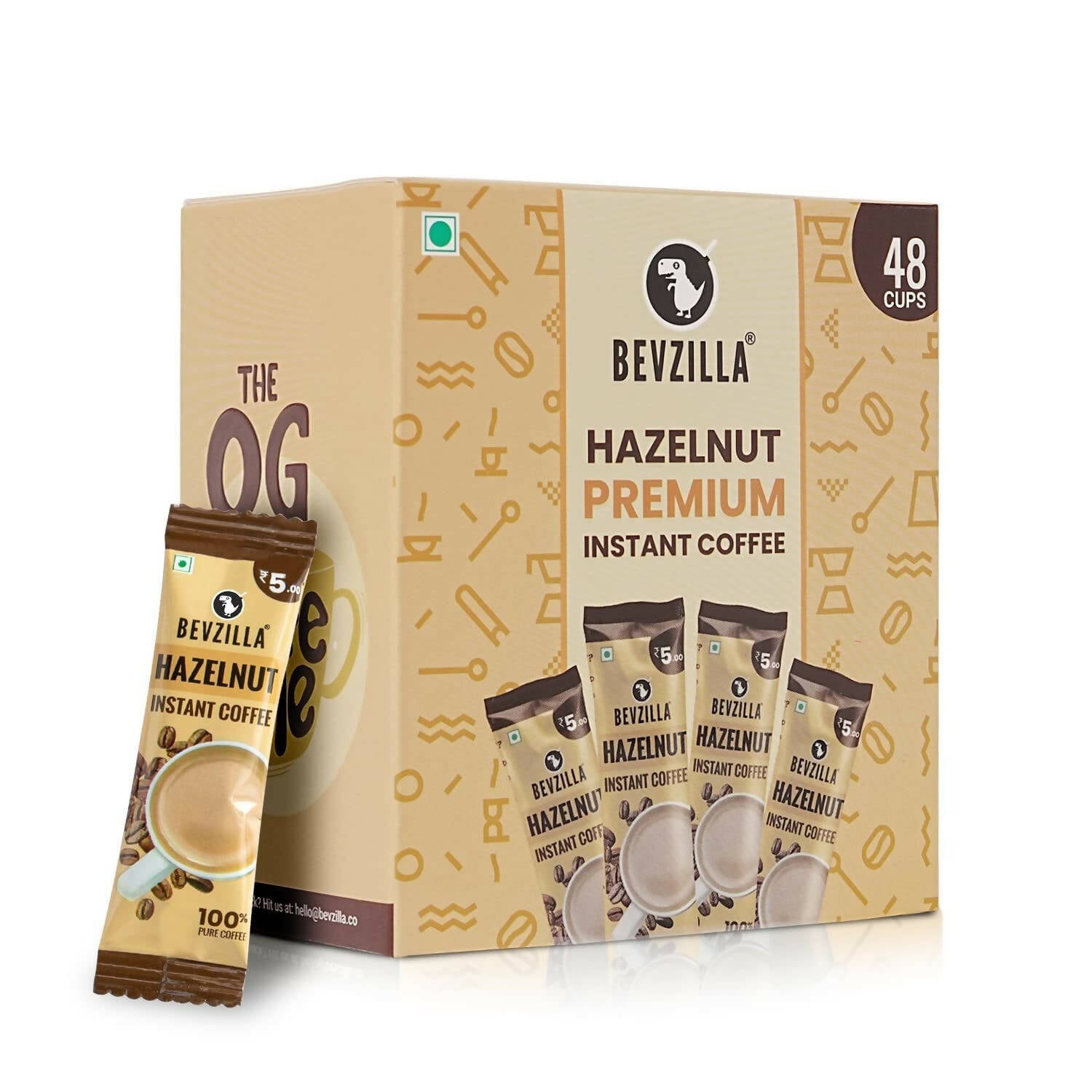 Bevzilla Instant Coffee Powder Sachets (Hazelnut) | Grocsy