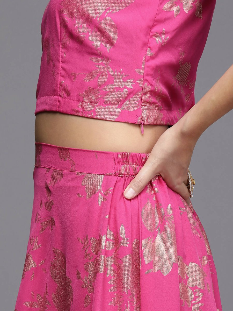 Ahalyaa Women's Traditional Wear Co-ods - Pink | Grocsy
