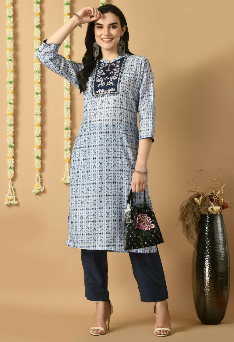 Joban Fashion Blue Maslin Kurta Set | Grocsy