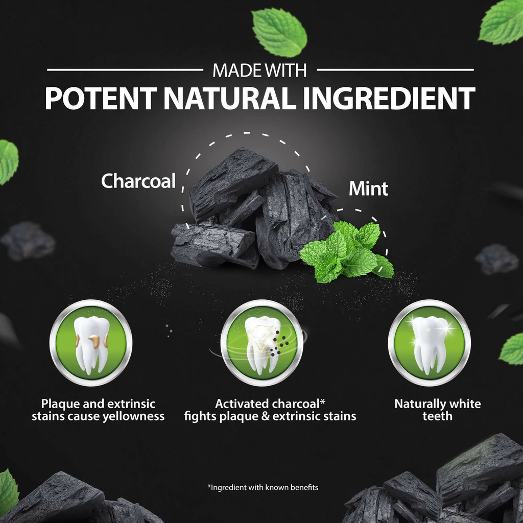 Dabur Herb'l Activated Charcoal & Mint Whitening Toothpaste | Grocsy