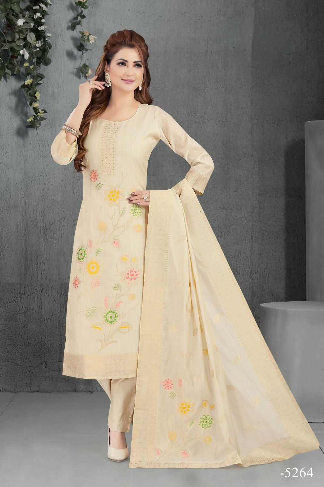 Joban Fashion Silk Beige Color Kurta Set | Grocsy