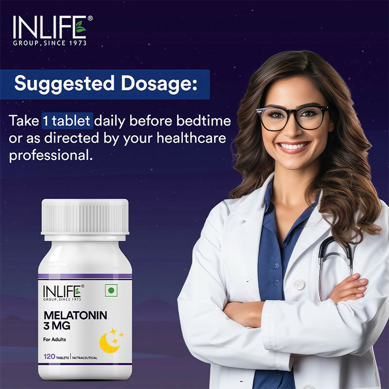 Inlife Melatonin 3mg Tablets to Promotes Sleep and Relaxation | Grocsy
