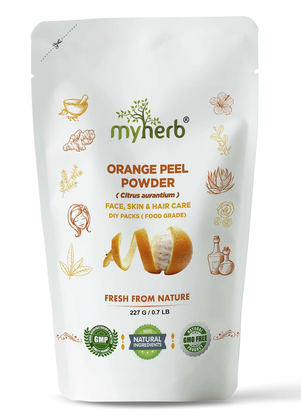 Myherb Pure Natural Organic Orange Peel Powder | Grocsy