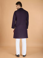Vastranavya Purple Exclusive Festival Wear Viscose Silk Thread with Sequence Embroidered Work Kurta with Dupatta | Grocsy