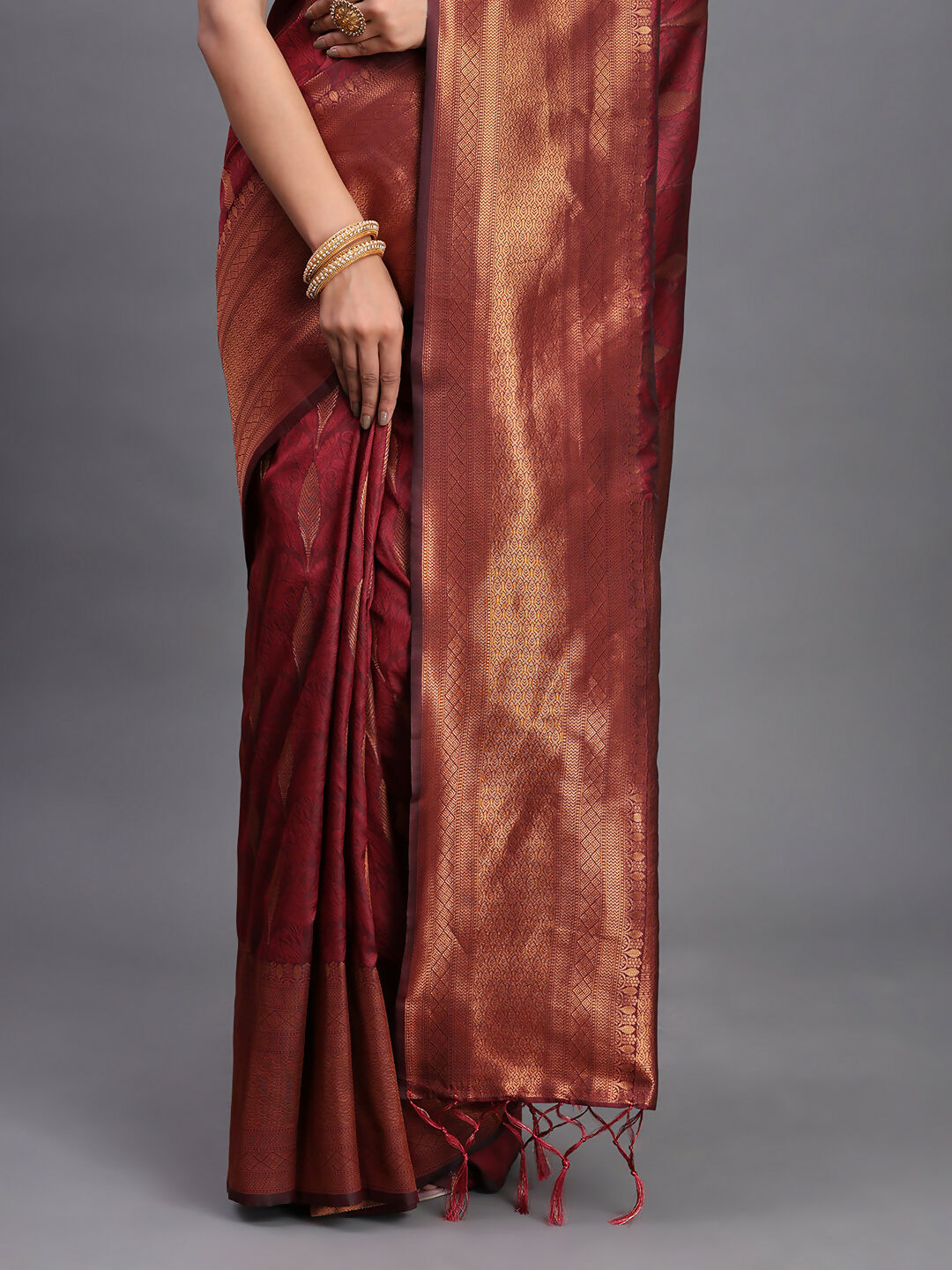 Shree Shyam Fashion Silk Maroon Saree | Grocsy