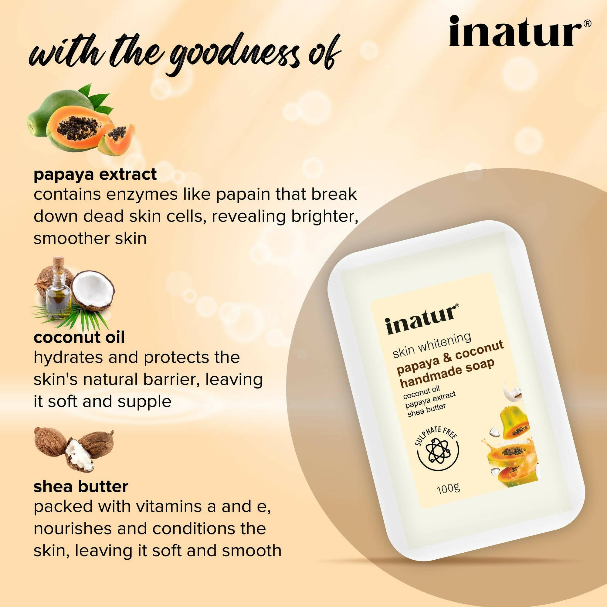 Inatur Papaya and Coconut Soap | Grocsy