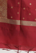 Mominos Fashion Moeza Women's Banarsi Silk Woven Design Maroon Dupatta | Grocsy