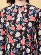 Joban Fashion Black Cotton Printed & Hand Work Dress | Grocsy