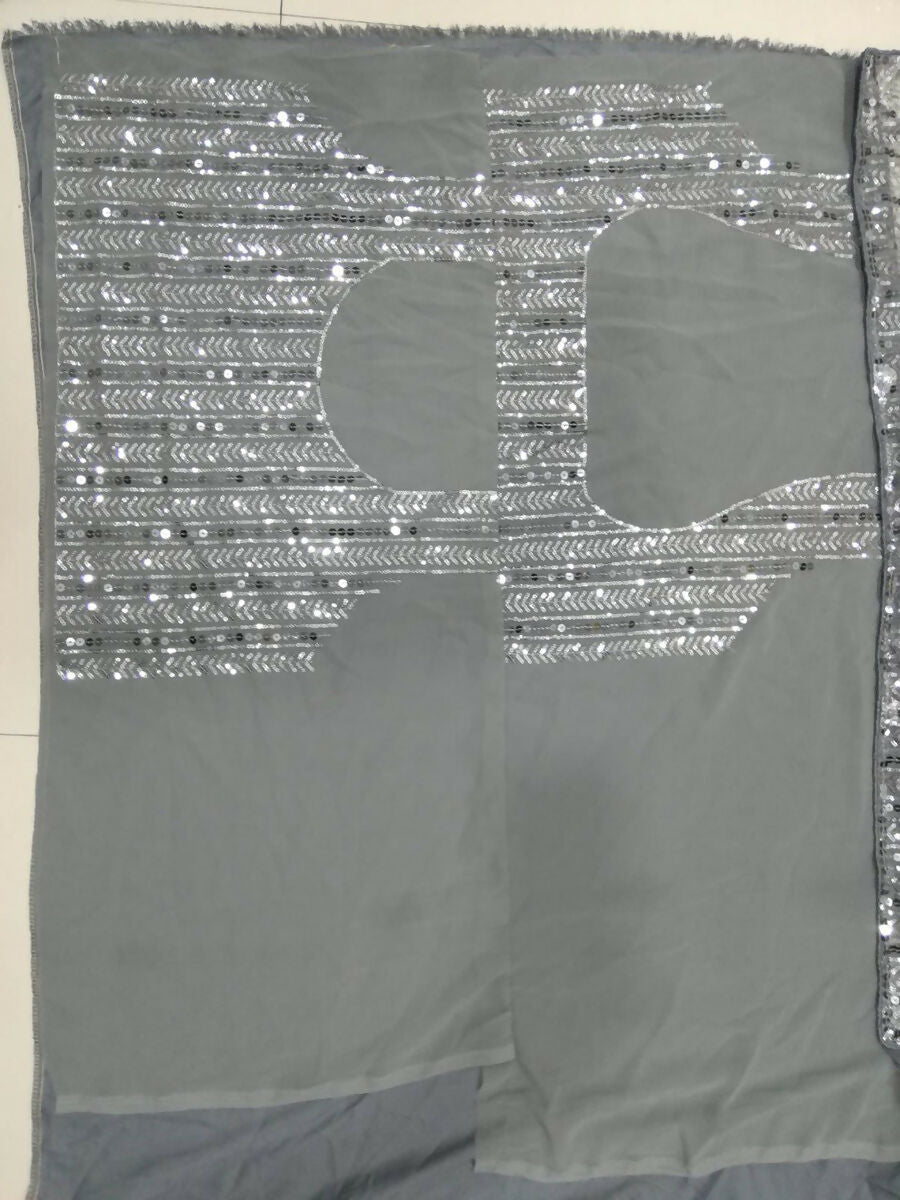 Jyoti Fashion Classy Grey Faux Georgette 3MM & 7MM Sequins Embroidery Lehenga Choli with Dupatta | Grocsy