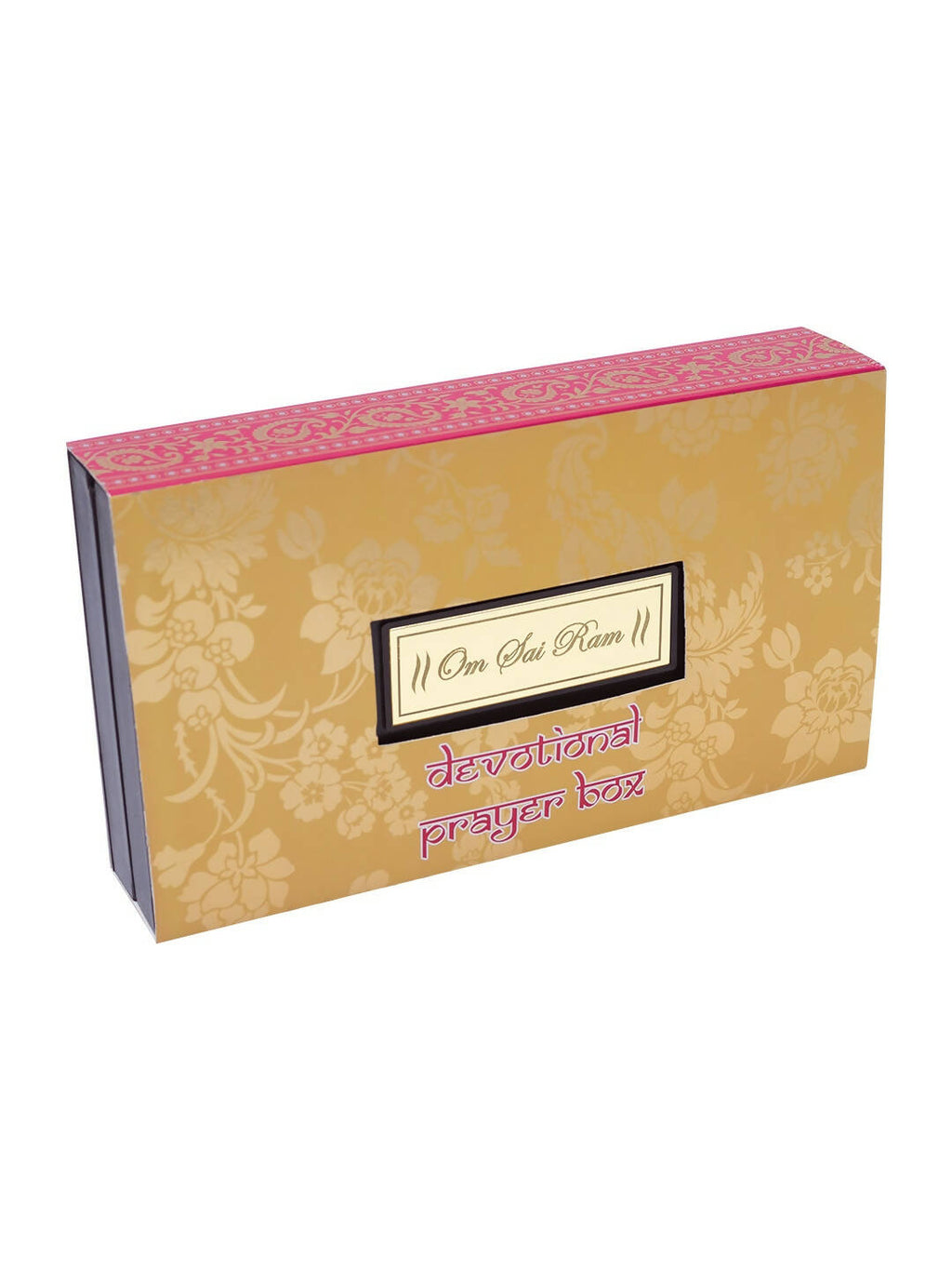 Golden Peacock Brown & Blue 24 CT Gold Foil Wooden Sri Sai Baba Pooja Box | Grocsy