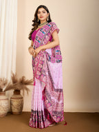 Purple Muslin Cotton Designer Digital Printed Saree - Lavisha | Grocsy
